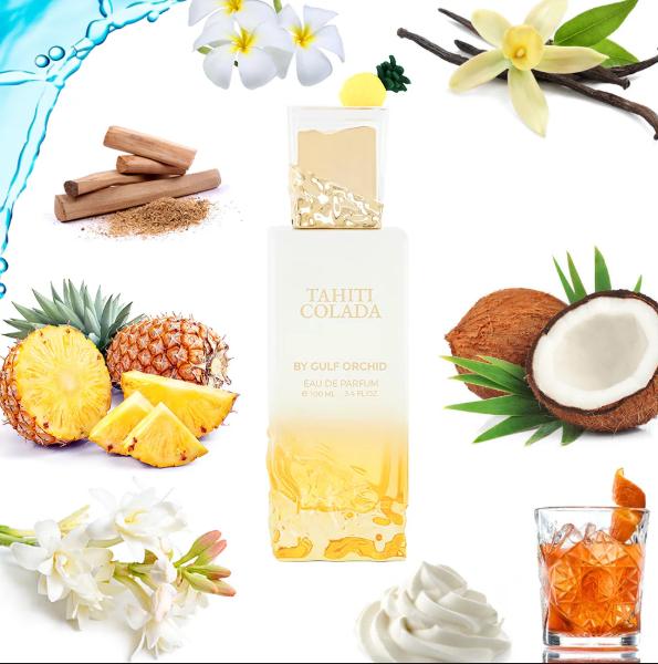Gulf Orchid Perfume Tahiti Colada EDP 100 ml para Hombres y Mujeres Fragancia Unisex de Calidad Superior
