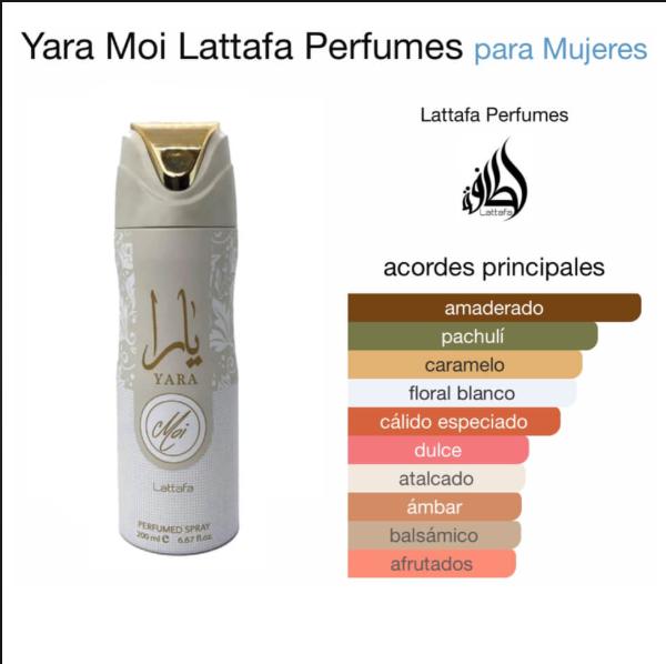 Lattafa Desodorante Yara Moi para Mujeres 200 ml Perfumado Spray de Calidad Superior