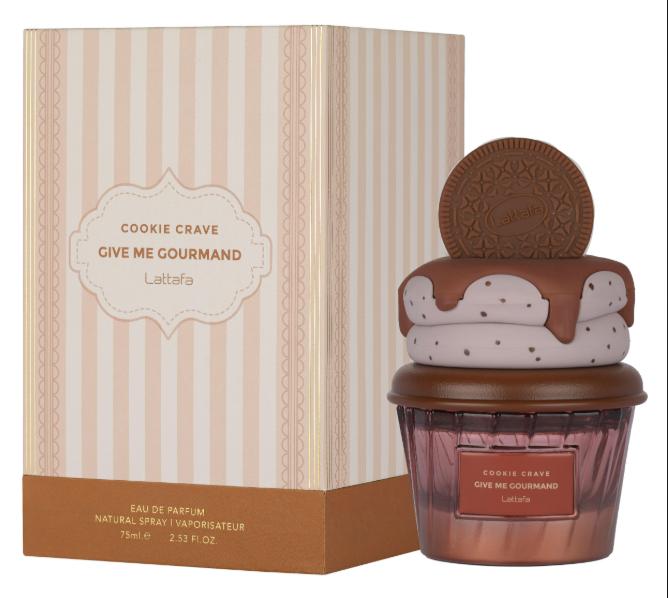 Lattafa Perfume Cookie Crave EDP para Hombres y Mujeres 75 ml Fragancia Unisex con Diseño de Galleta y Helado