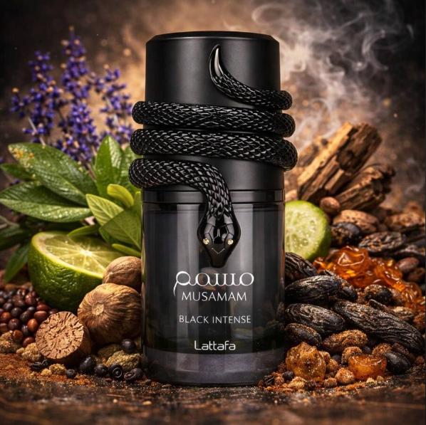 Lattafa Perfume Musamam Black Intense EDP 100 ml para Hombres y Mujeres Fragancia Intensa y Duradera