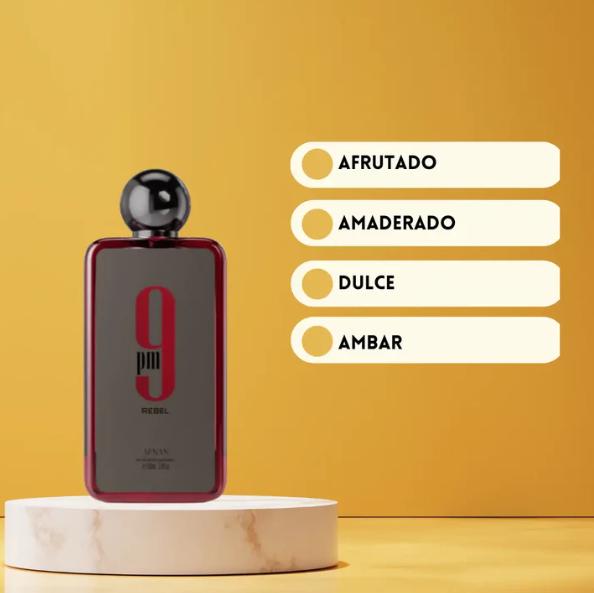 Afnan Perfume 9 PM Rebel EDP para Hombres 100 ml Fragancia Masculina de Alta Calidad
