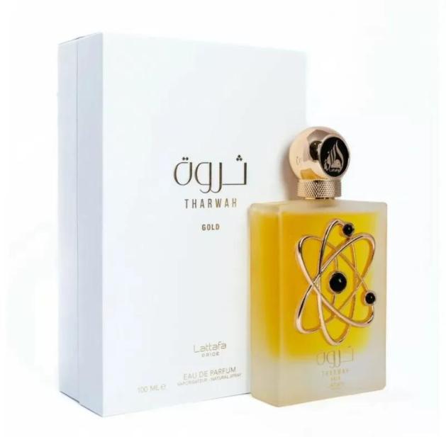 Lattafa Perfume Tharwah Gold EDP para Mujeres 100 ml Fragancia Elegante y Duradera