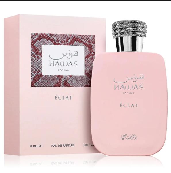 Rasasi Perfume Hawas for Her Eclat EDP para mujeres de 100 ml Fragancia Elegante y Atractiva