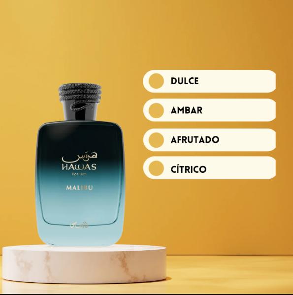 Rasasi Perfume Hawas for Him Malibu EDP para hombres de 100 ml Fragancia Masculina de Alta Calidad