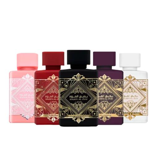 Lattafa Set Perfume Badee Al Oud Collection 5x5 ml para Hombres y Mujeres Fragancia Unisex de Alta Calidad