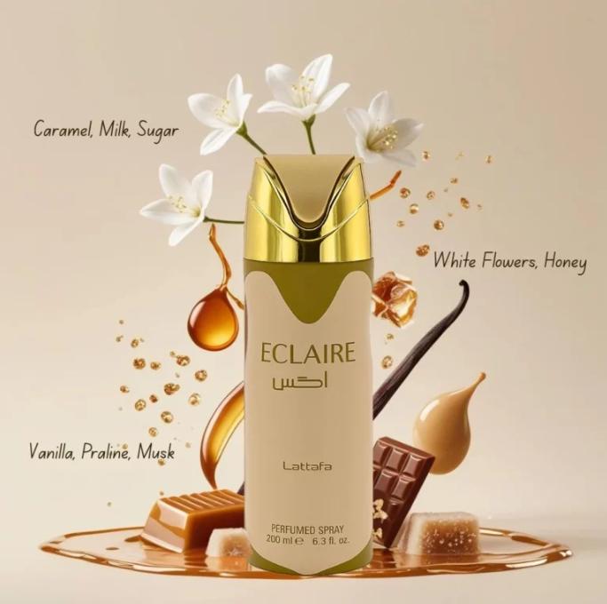 Lattafa Desodorante Eclaire para Mujeres 200 ml Perfumado Spray de Alta Calidad