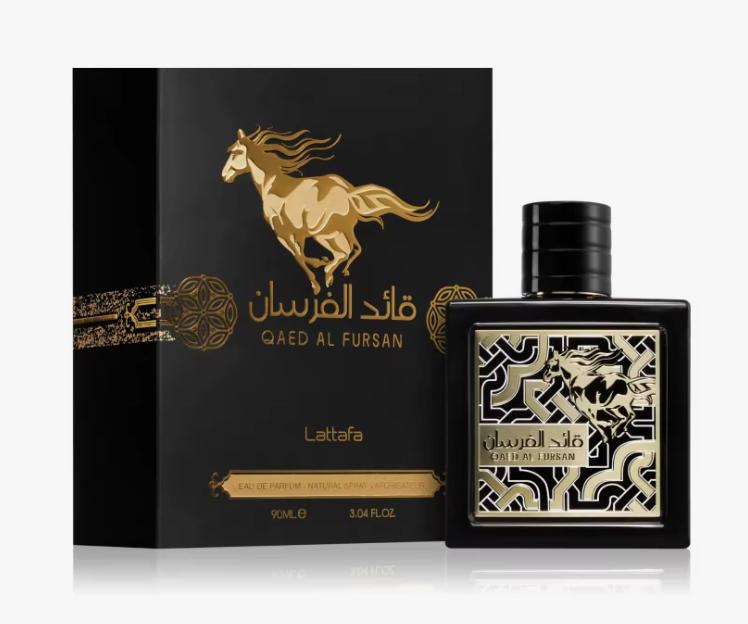 Lattafa QAED AL FURSAN Eau de Parfum 90 ML para Hombre Perfume Exclusivo con Diseño Árabe y Aroma Distintivo