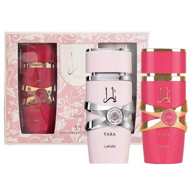 Lattafa Perfume Set 5 Aniversario Yara + Yara Candy EDP para mujeres 100 ml Regalo Especial para Ella