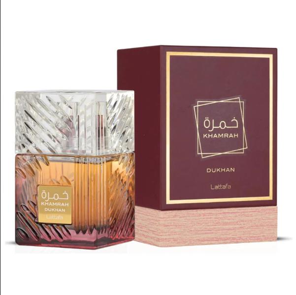 Perfume Khamrah Dukhan EDP para hombres y mujeres de 100 ml de Lattafa