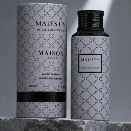 Maison Asrar Perfume Royal Collection Majesty EDP 100 ml para Hombres y Mujeres Fragancia Unisex de Alta Calidad