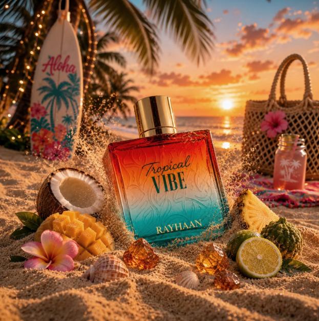 Rayhaan Perfume Tropical Vibe EDP para Hombres y Mujeres 100 ml Fragancia Unisex con Aroma Exótico y Fresco