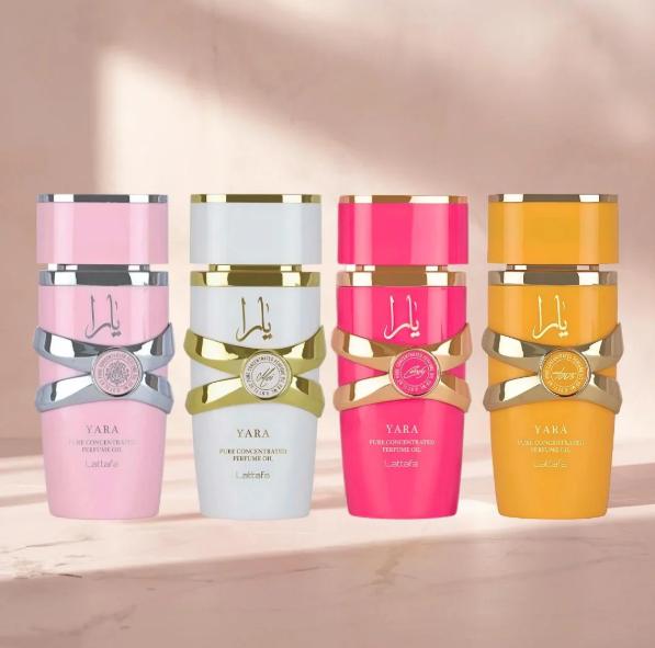 Lattafa Set de Perfumes My Yara Collection para Mujeres 4x25ml Fragancias Elegantes y Aromáticas