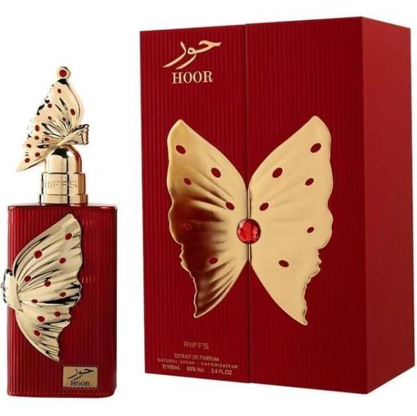 Riiffs Perfume Hoor ExDP para Mujeres 100 ml con Diseño de Mariposa Roja y Dorada