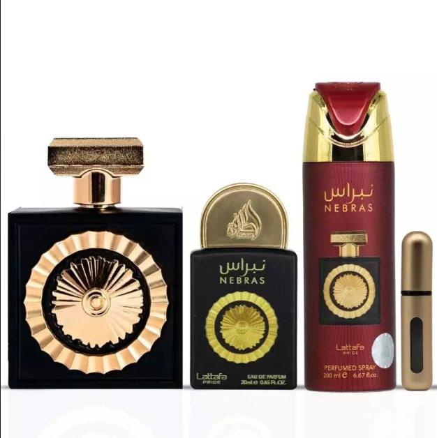 Lattafa Set de Regalo Perfume Nebras para Hombres y Mujeres con Fragancia Exclusiva y Elegante