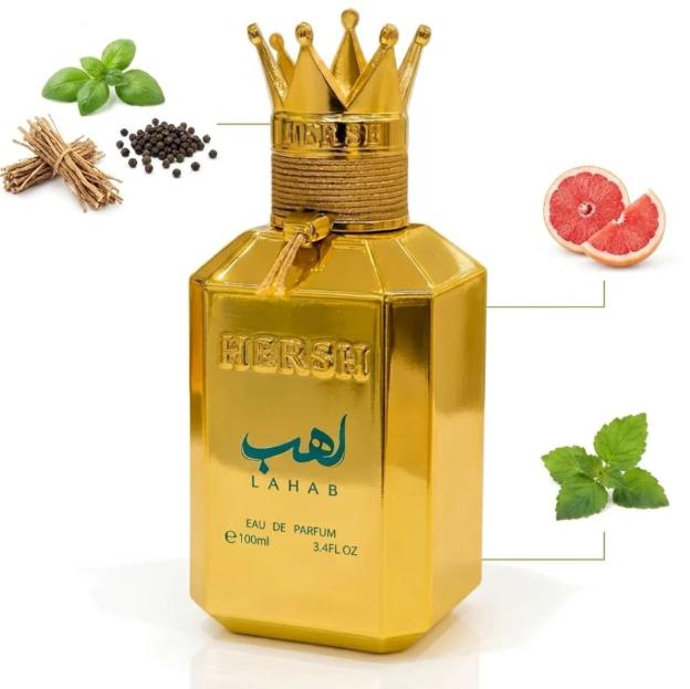 Hersh Perfume Lahab de Al Ezz Oud EDP para Hombres y Mujeres 100 ml Fragancia Unisex de Calidad Superior