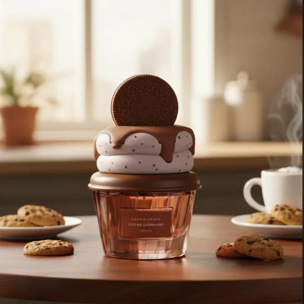 Lattafa Perfume Cookie Crave EDP para Hombres y Mujeres 75 ml Fragancia Unisex con Diseño de Galleta y Helado