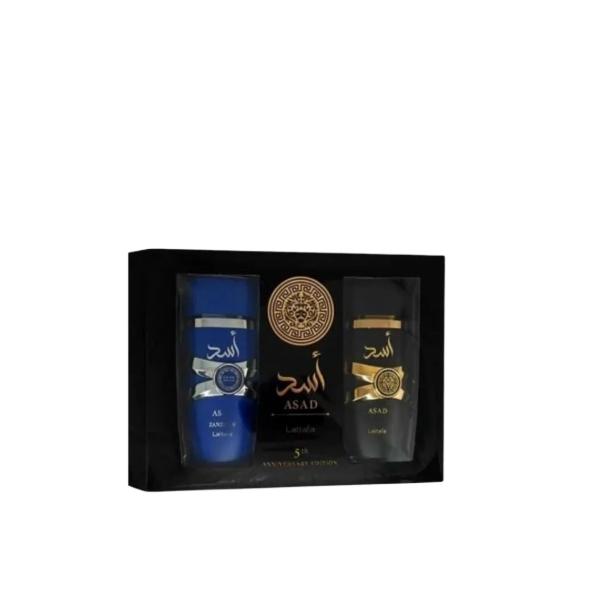 Lattafa Pack Perfume 5 Aniversario Asad y Asad Zanzíbar EDP 100 ml para Hombres Edición Especial