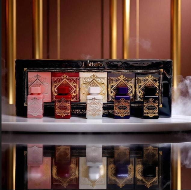 Lattafa Set Perfume Badee Al Oud Collection 5x5 ml para Hombres y Mujeres Fragancia Unisex de Alta Calidad