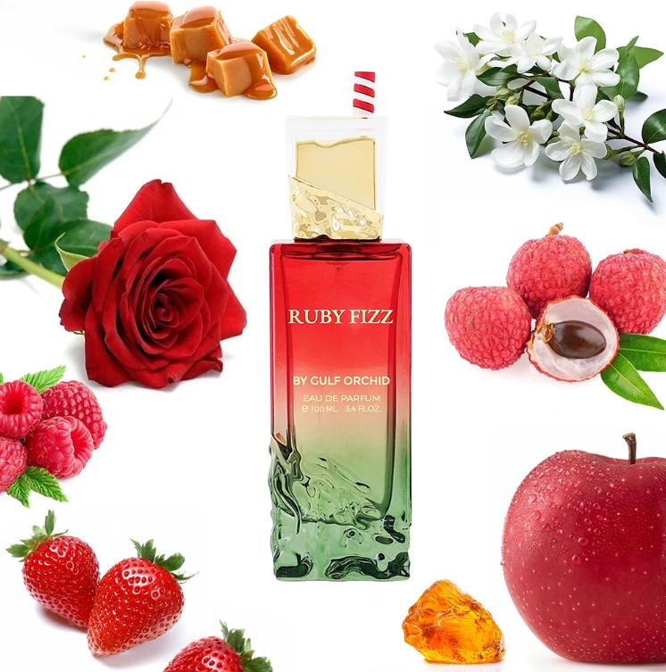 Gulf Orchid Perfume Ruby Fizz EDP para Hombres y Mujeres 100 ml Fragancia Fresca y Atractiva