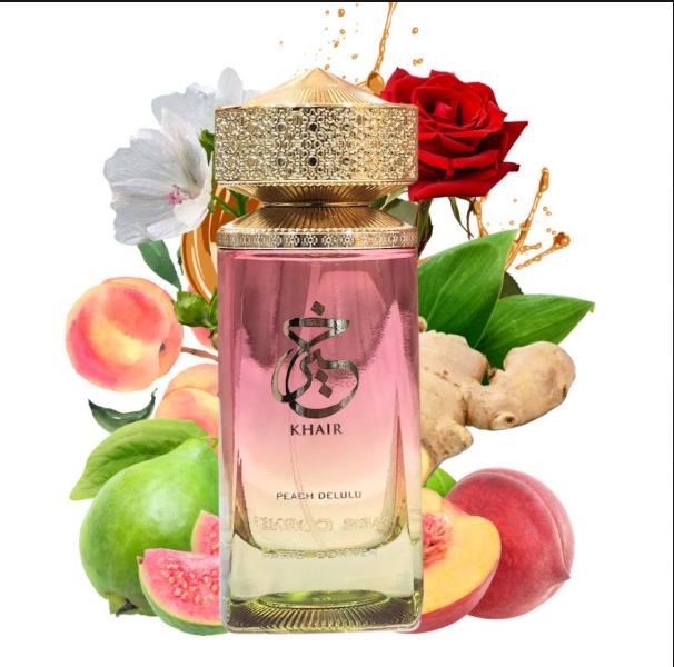 Khair Perfume Khair Peach Delulu EDP para Mujeres 100 ml de Paris Corner Fragancia Floral y Frutal