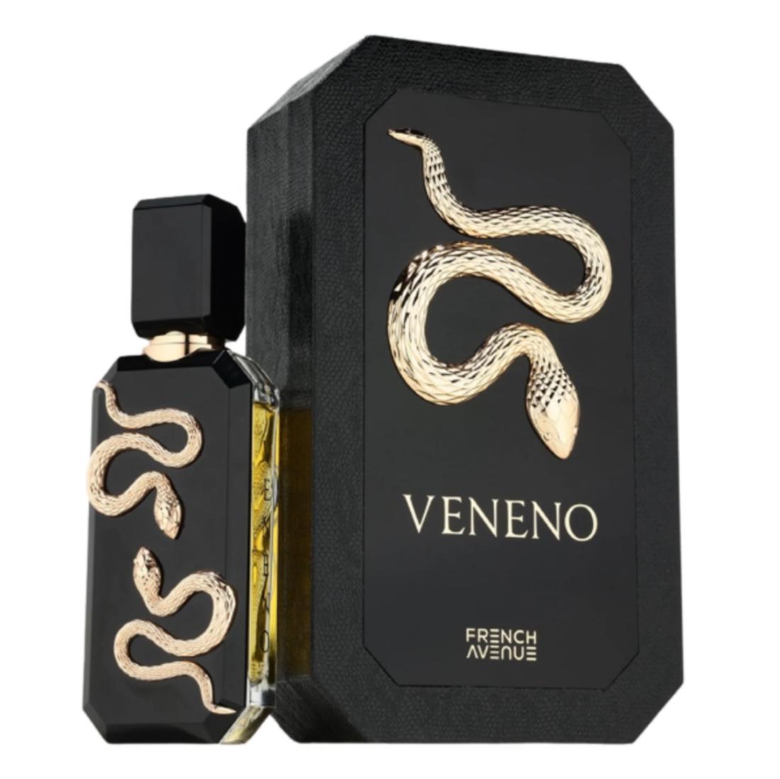 French Avenue Perfume Veneno ExDP para Hombres y Mujeres 100 ml Fragancia Unisex con Diseño de Serpiente Dorada