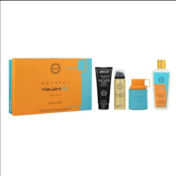 Armaf Set de Regalo Perfume Odyssey Mandarin Sky EDP para Hombres con Gel de Ducha y Spray Perfumado