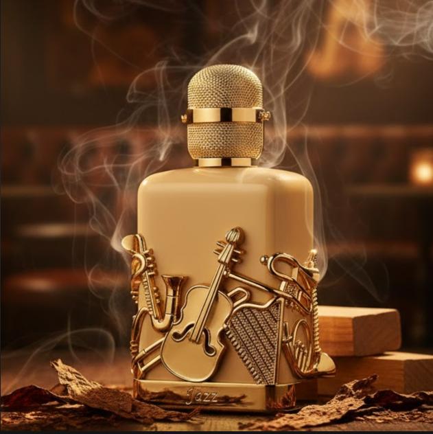 Fragrance World Perfume Notes Jazz EDP para Hombres y Mujeres 100 ml Aroma Unisex con Diseño de Instrumentos Musicales