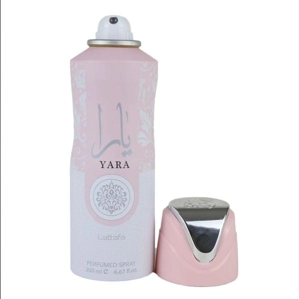 Lattafa Desodorante Yara Rosa de 200 ml para Mujeres Perfumado Spray Fresco y Duradero