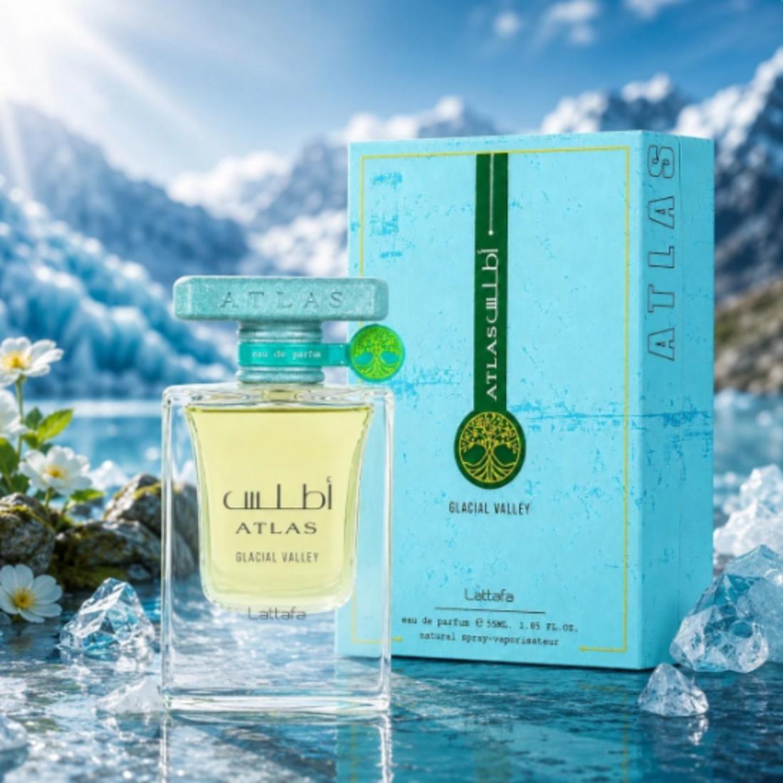 Lattafa Atlas Glacial Valley EDP 55 ml para Hombres y Mujeres Fragancia Unisex de Calidad Superior