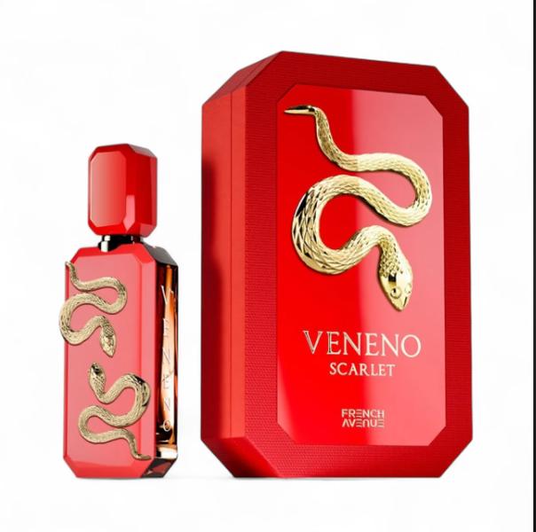 French Avenue Perfume Veneno Scarlet ExDP para Hombres y Mujeres 100 ml Fragancia Unisex con Diseño de Serpiente Dorada