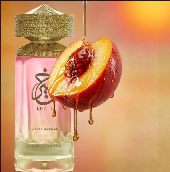 Khair Perfume Khair Peach Delulu EDP para Mujeres 100 ml de Paris Corner Fragancia Floral y Frutal