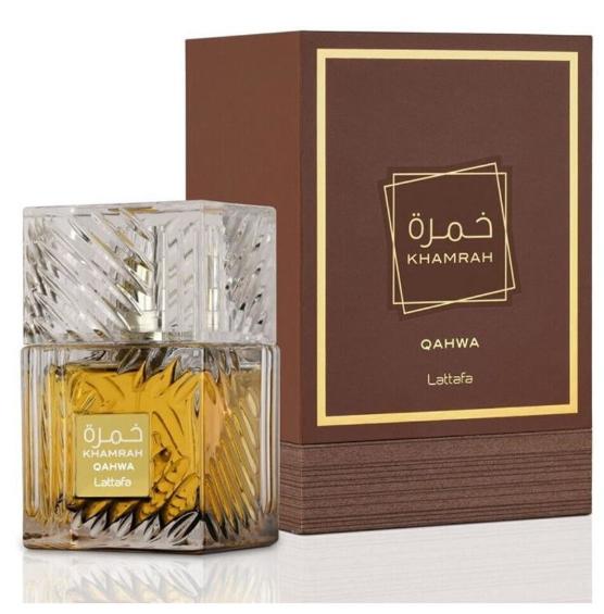 Khamrah Qahwa de Lattafa Perfumes 100ml - Fragancia Unisex con Notas de Canela, Vainilla y Café - Eau de Parfum