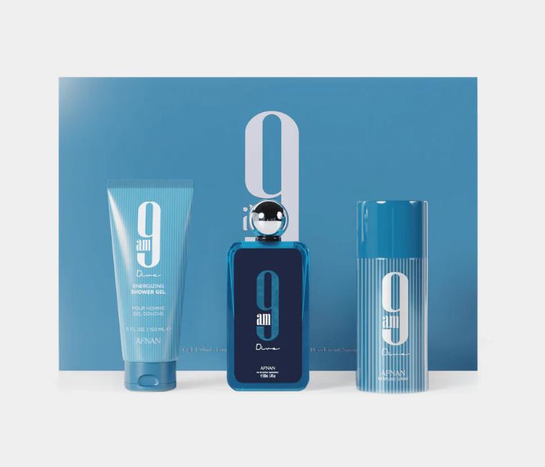 Afnan Set de Regalo Perfume 9 AM Dive para Hombres con Fragancia Fresca y Atractiva