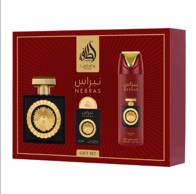 Lattafa Set de Regalo Perfume Nebras para Hombres y Mujeres con Fragancia Exclusiva y Elegante