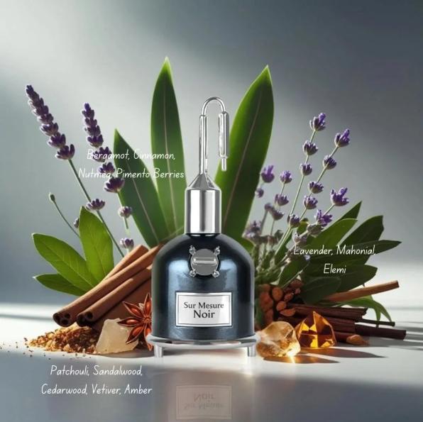 Lattafa Perfume Sur Mesure Noir EDP para Hombres y Mujeres 100 ml Fragancia Unisex de Alta Calidad