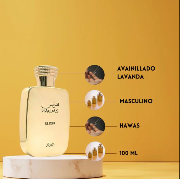 Rasasi Perfume Hawas Elixir EDP para Hombres 100 ml Fragancia Masculina de Alta Calidad