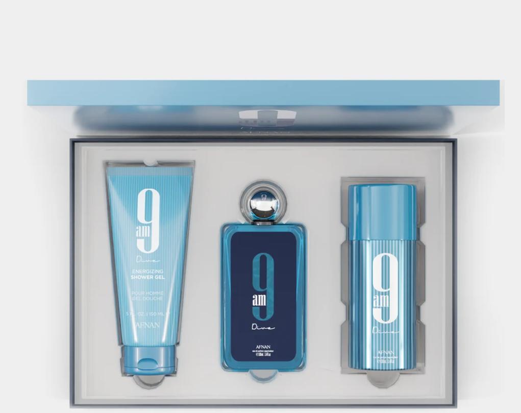 Afnan Set de Regalo Perfume 9 AM Dive para Hombres con Fragancia Fresca y Atractiva