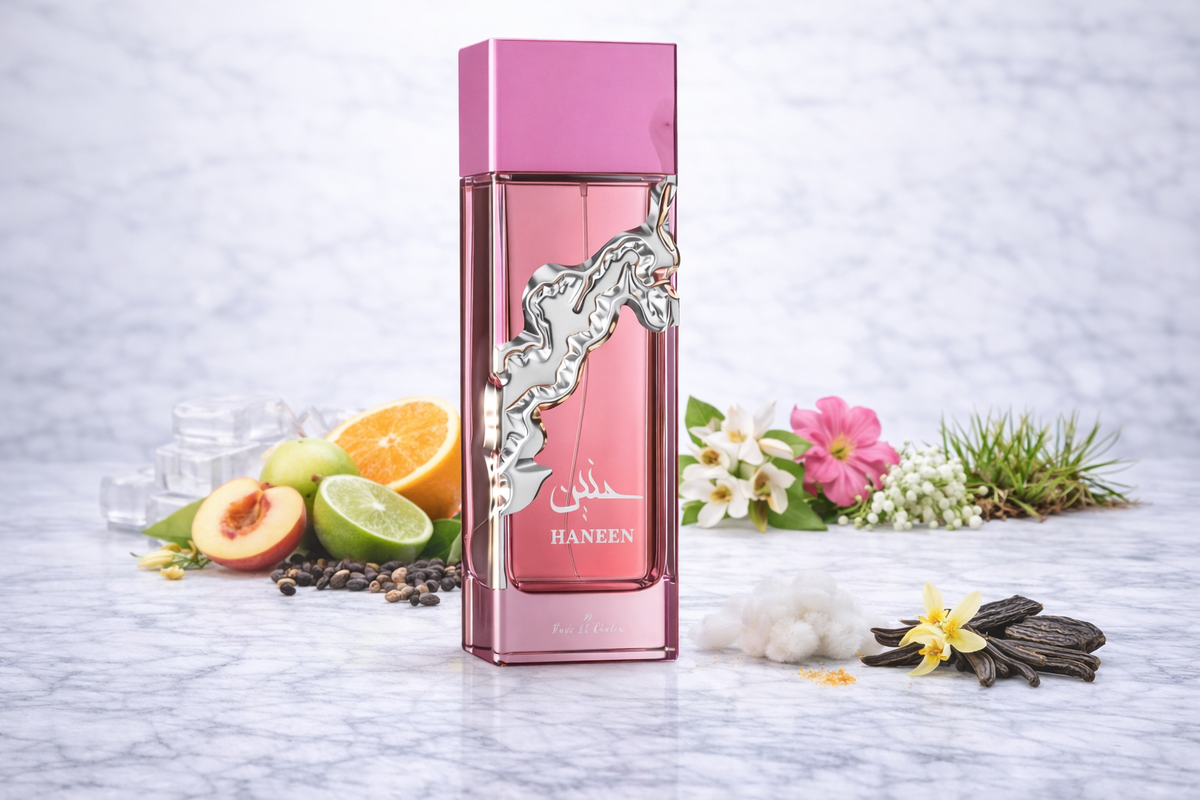 Perfume Árabe Haneen Wadi Al Khaleej 100ml – Afrutado, Floral y Limpio | Mujer