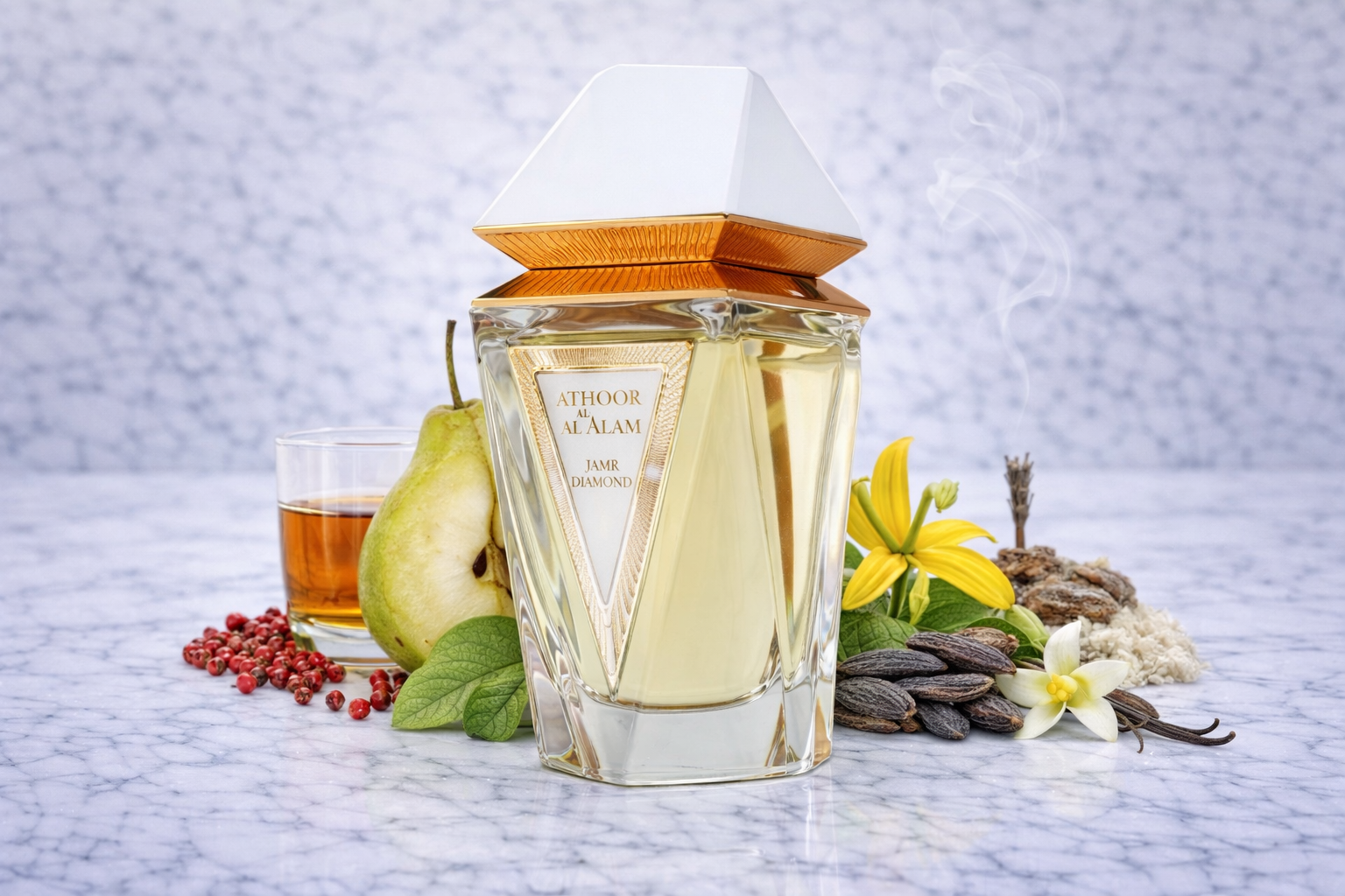 Perfume Jamr Diamond White Athoor Al Alam 100ml – Floral, Almizclado y Elegante | Mujer