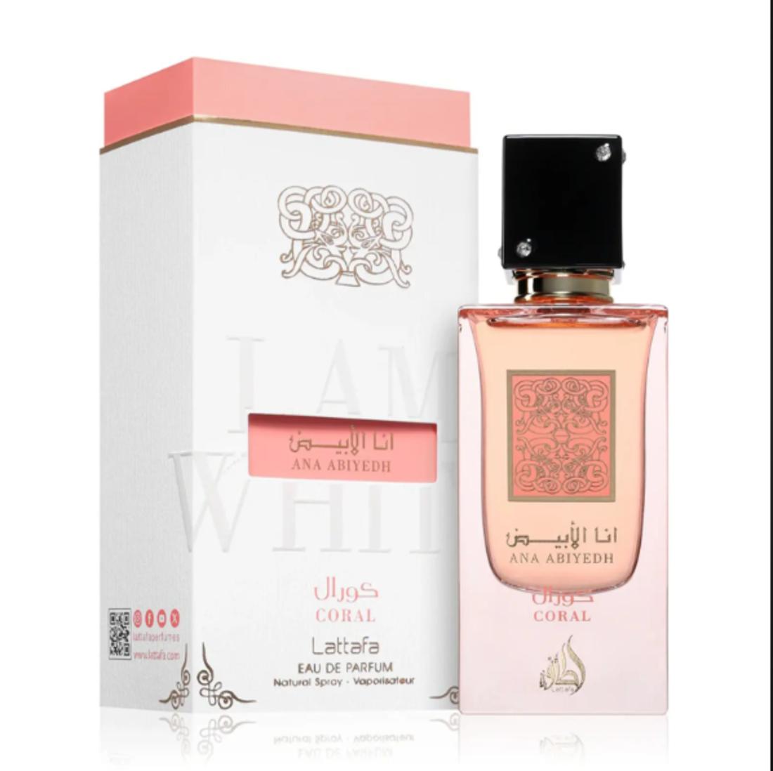 Lattafa Perfume Ana Abiyedh Coral EDP para Hombres y Mujeres 60 ml Fragancia Unisex de Alta Calidad