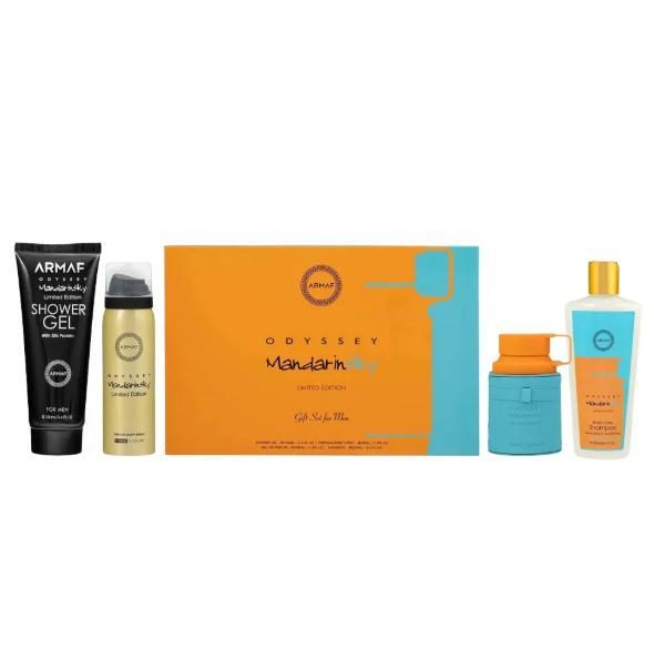 Armaf Set de Regalo Perfume Odyssey Mandarin Sky EDP para Hombres con Gel de Ducha y Spray Perfumado