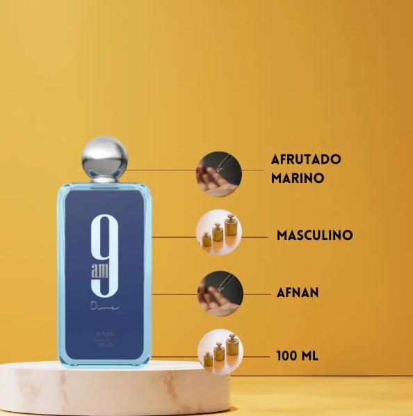 Afnan Perfume 9 AM Dive EDP para Hombres y Mujeres 100 ml Fragancia Unisex de Alta Calidad