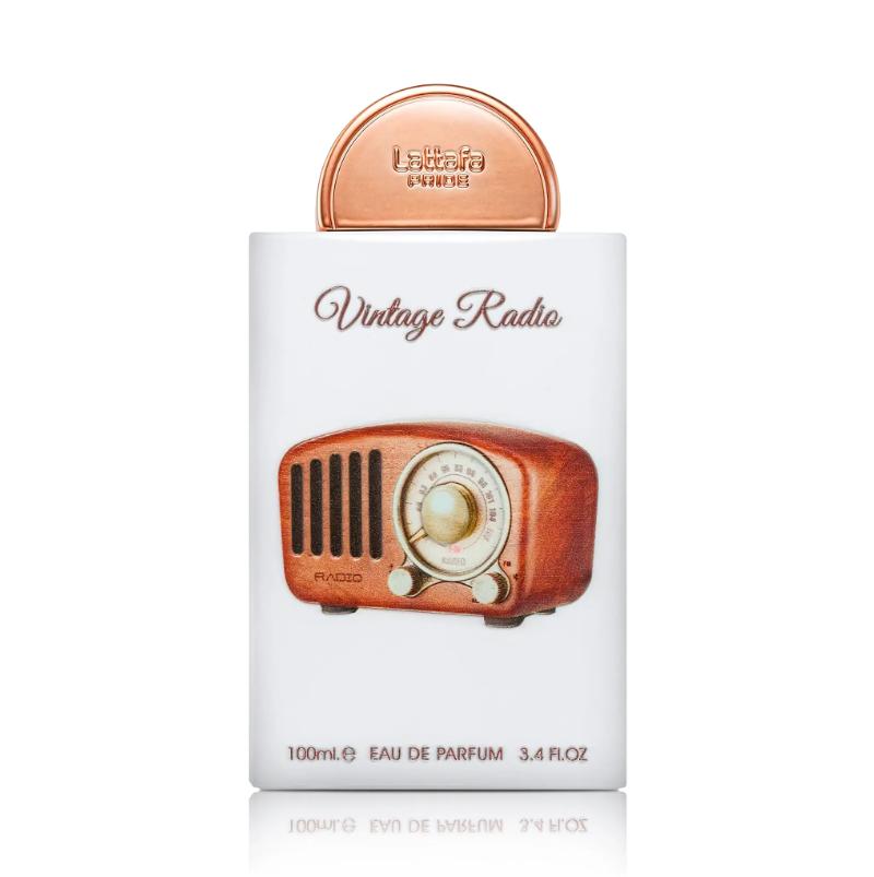 Lattafa Set de Regalo Perfume Vintage Radio para Hombres y Mujeres 100ml Eau de Parfum y 3.4 fl oz Perfume Spray