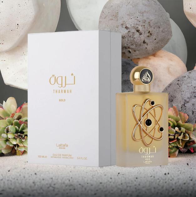 Lattafa Perfume Tharwah Gold EDP para Mujeres 100 ml Fragancia Elegante y Duradera