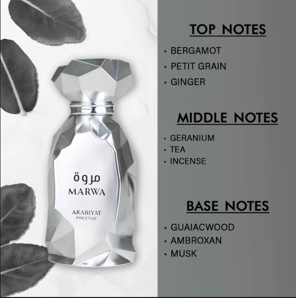 Arabiyat Prestige Perfume Marwa EDP para Hombres 100 ml Fragancia Masculina de Alta Calidad