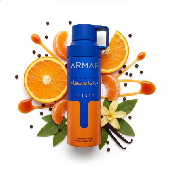 Armaf Desodorante Odyssey Mandarin Sky Elixir 200 ml para Hombres Edición Limitada Fragancia Corporal Spray
