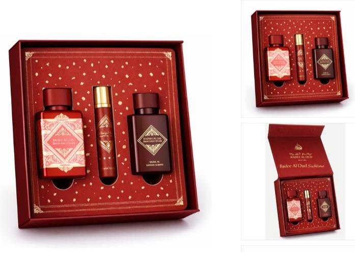 Lattafa Set de Regalo 3 Piezas Perfume Badee al Oud Sublime para Mujeres Fragancia Elegante y Exclusiva