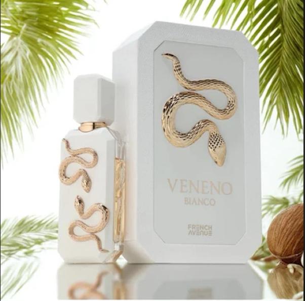 French Avenue Perfume Veneno Bianco ExDP para Hombres y Mujeres 100 ml Fragancia Unisex con Diseño de Serpiente Dorada