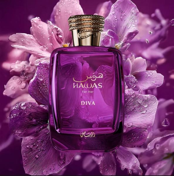 Rasasi Perfume Hawas for Her Diva EDP para mujeres de 100 ml Fragancia elegante y sofisticada para ocasiones especiales
