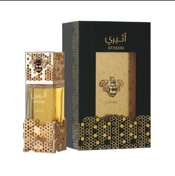 Lattafa Perfume Atheeri EDP para Hombres y Mujeres 100 ml Fragancia Unisex con Diseño de Abejas y Celdas de Abeja